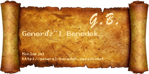 Generál Benedek névjegykártya