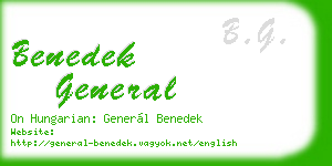 benedek general business card