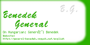 benedek general business card